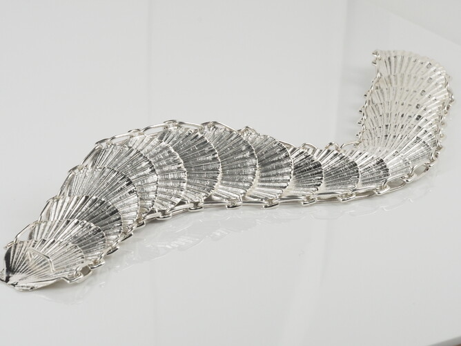 Scallop shell bracelet - sterling silver