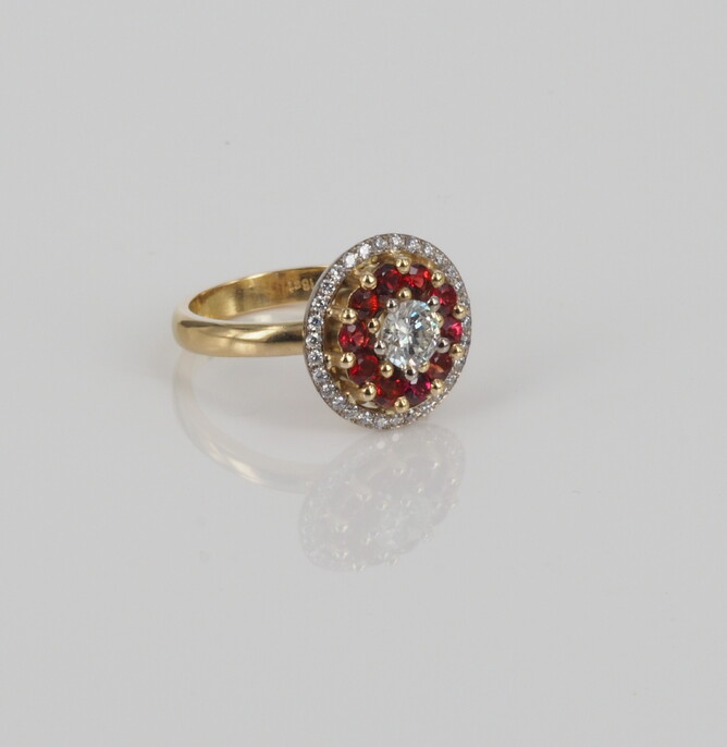 Ruby and diamond ring