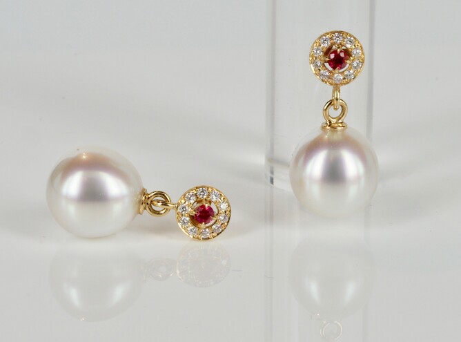 Diamond and ruby earrings