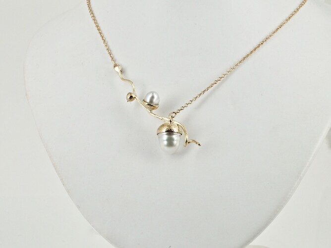 Gold acorn necklace