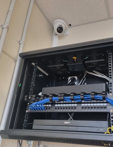 Security camera install by commercial and industrial electrician in Hamilton