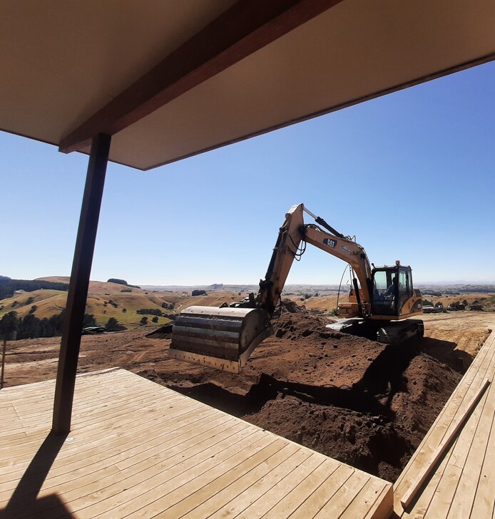 Landscaping in Hastings, Digger for landscaping in Hastings, New house build landscaping in Hastings
