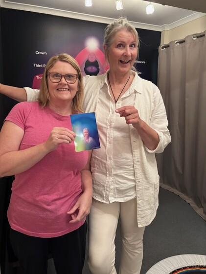 Gigi has her Kirlian Photograph taken