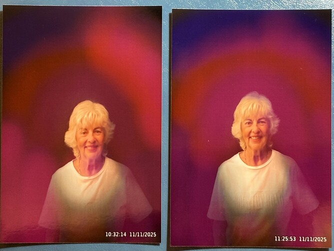 Kirlian before and after kirlian photos of XenPod test results