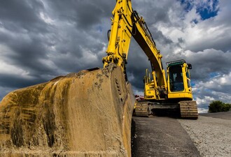 Large digger and bucket