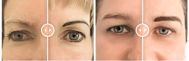 POWDERED BROWS, BEFORE & AFTER