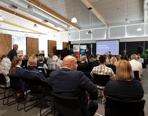 Brad Olsen gives Economic Outlook update at Business After Five Event