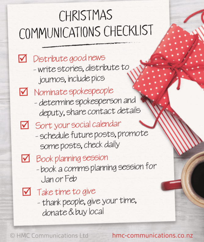 HMC  HMC NEWS: Christmas Communications Checklist