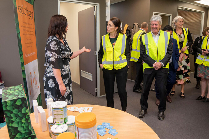 The Prime Minister visits our client Quantec (CEO Raewyn McPhillips pictured left).