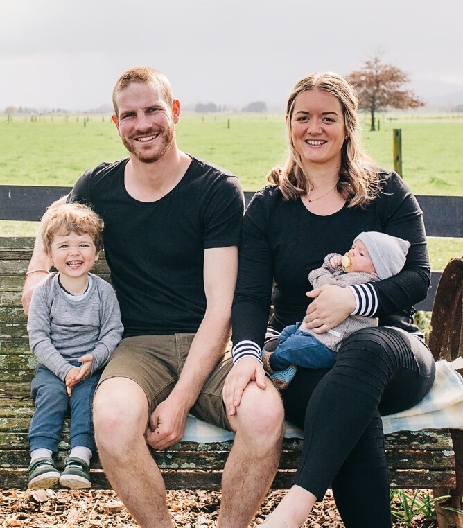 Brenda and Tessa Hopson and their children, from Paeroa