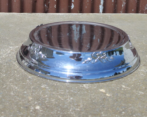 large silver cake stand