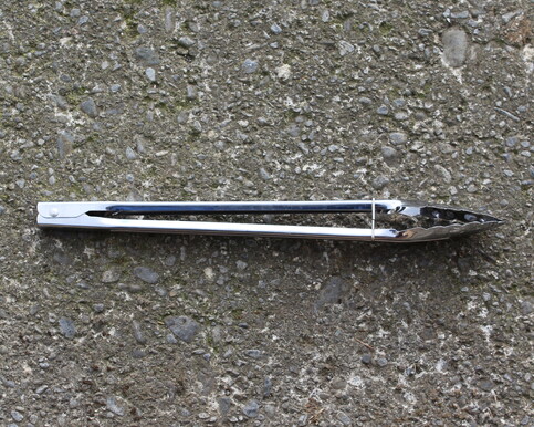 large stainless steel tongs