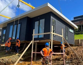 Whangamata Craning into place