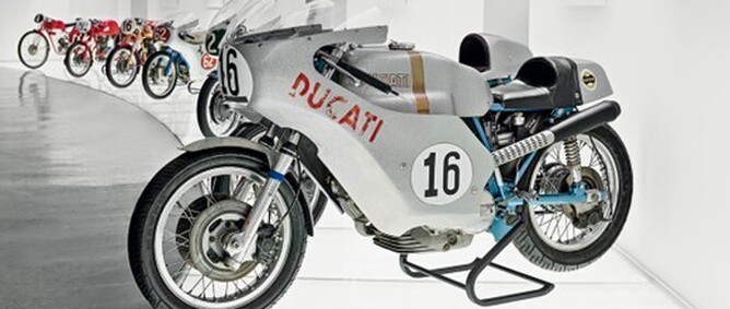 The Imola wining bike on display at Museo Ducati 📸 Ducati