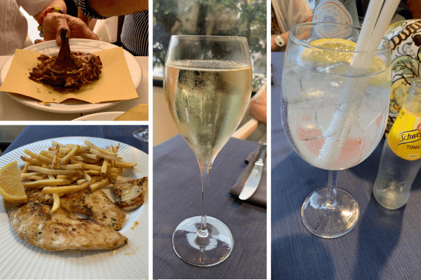 Deep Fried Flower of Zucchini! Chicken, Fries each, G&T, Prosecco NZD$251