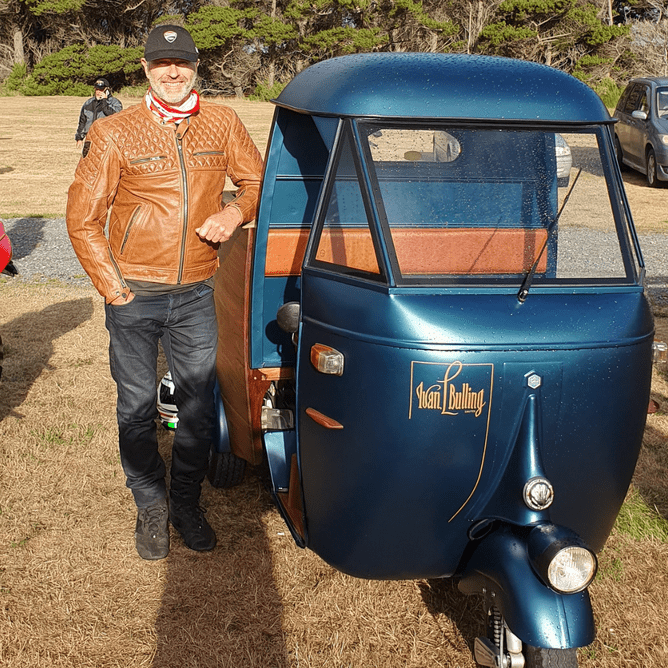 Ross and his completely original, intricately master crafted tuk-tuk. It even has WINGS!