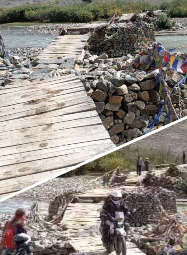 Came across this sketchy little bridge along the way, only one of us was mad enough to cross it, no prizes for guessing who…