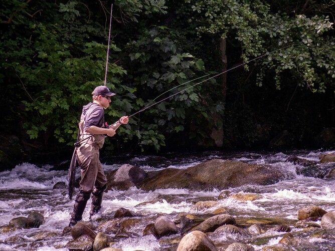 Ollie Bassett Fly Fishing competiting World Fly Fishing Champs 2024 Têt river