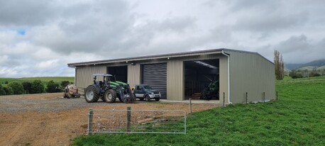 Enclosed farm shed