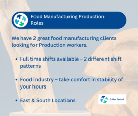 Food Manufacturing Production Roles