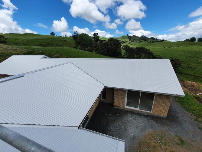 COLORSTEEL long run metal roofing on Hamilton house