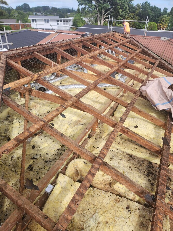 Insulation being upgraded with w new roof in a home in Hamilton