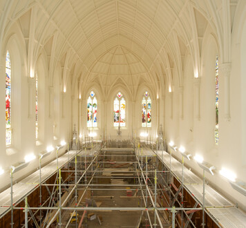 The $7M restoration of Erskine Chapel. Reopening late 2023 for events + weddings.