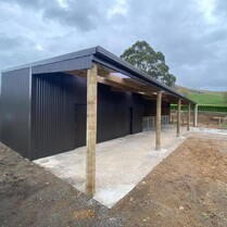 outside horse box with tack room
