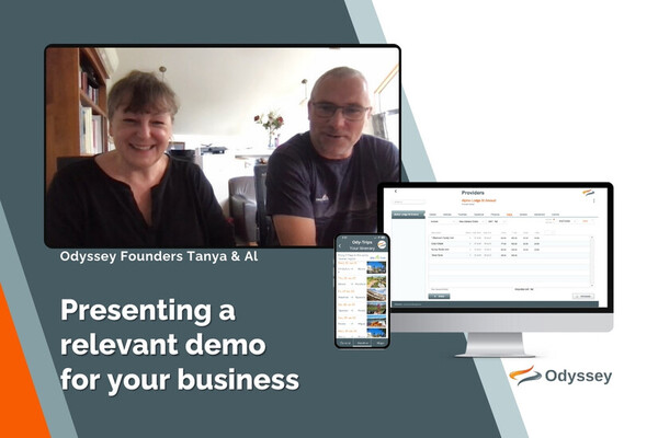 Odyssey Founders Tanya and Al doing the Demo of Odyssey