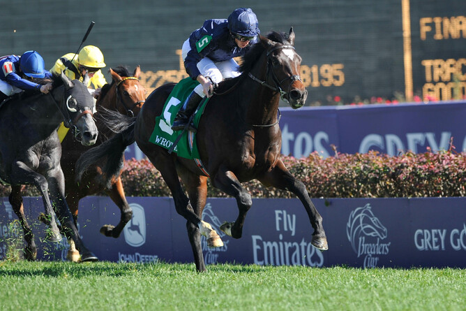 Wrote pictured winning the Gr.1 Breeders' Cup Juvenile Turf