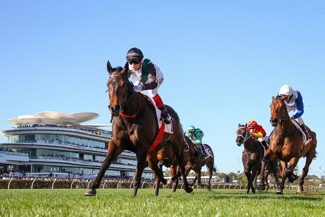 Mr Brightside cruises to victory in the Gr.1 Makybe Diva Stakes (1600m) at Flemington - Photo: Bruno Cannatelli