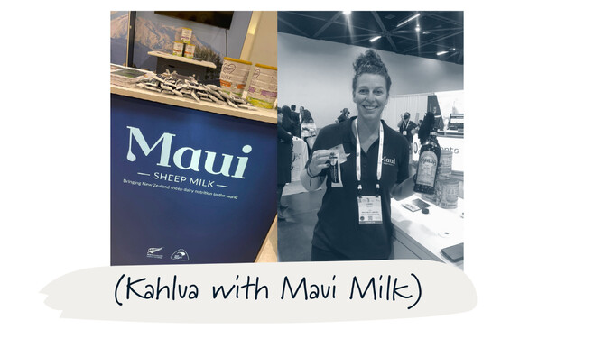 Recipe: In an ice-filled glass pour one part Kahlua coffee liqueur. Top with one part sheep milk & enjoy!