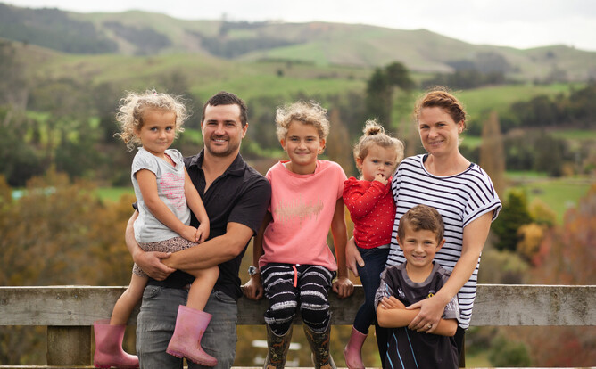 Pictured from left: Hannah, Malcolm, Rebecca, Brooke, Marty and Claire Edward.