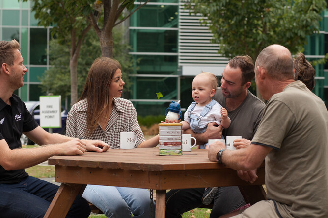 From left: Tom Woutersen, Maui Milk's General Manager - Milk Supply, with the Whites