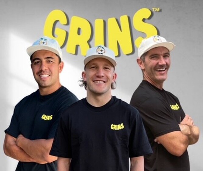 Anton Lienert-Brown, Damian McKenzie and Stephen Donald, founders of Grins