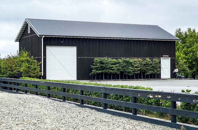 Truck storage barn clad with shadowclad and coloursteel roof