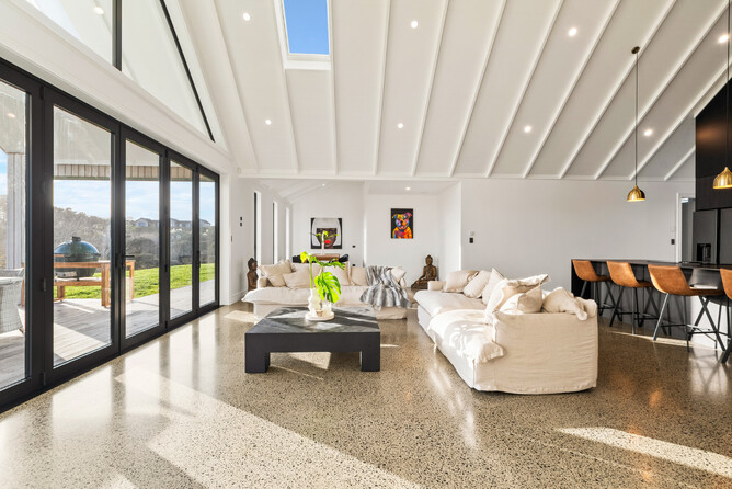 Living area with study space