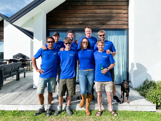 The Harrison Lane team ready for their social club trip to Queenstown