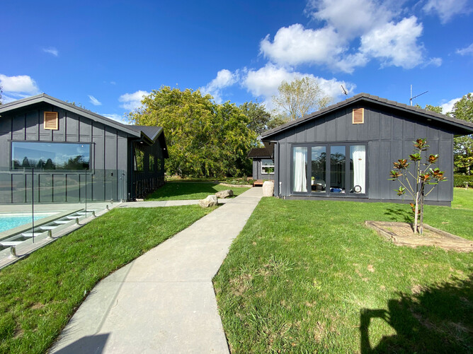 The new barn and renovated home