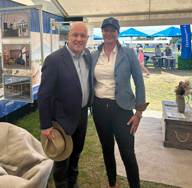 Laura Daly and Prime Minister Chris Luxon