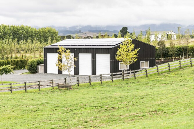 Timber ply and batten implement storage shed