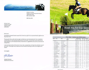 Sponsorship of WEC Autumn Horse Trials