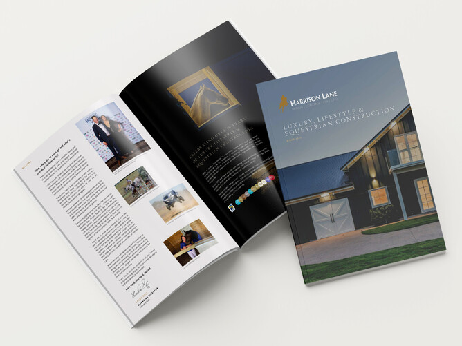 A layout showing the Harrison Lane brochure pages