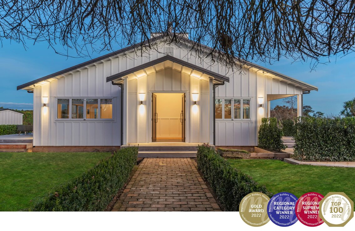 Country home at dusk
