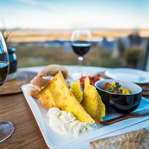 Light evening meal platter prepared for guests at SkyScape