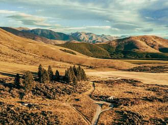 Rolling high-country hills on the SkyScape farm