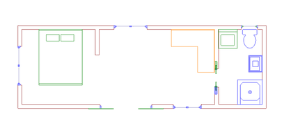 9m x 2.9m - Includes separate bedroom, kitchen/lounge, bathroom and washing machine.