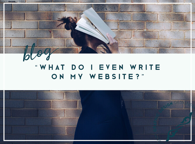Cover image with confused girl - title says "What do I even write on my website?"