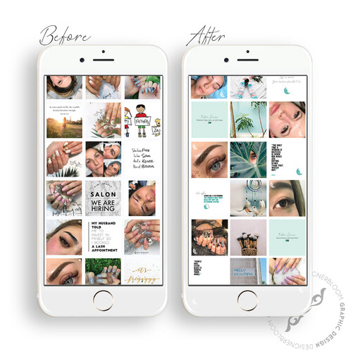 Instagram Feed Plan Before and After