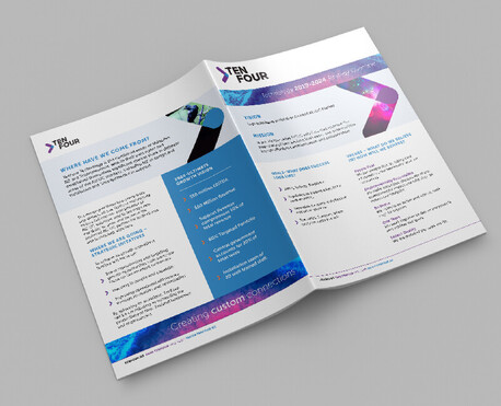 Document design for Ten Four Audio Visual & Unified Communications solutions
